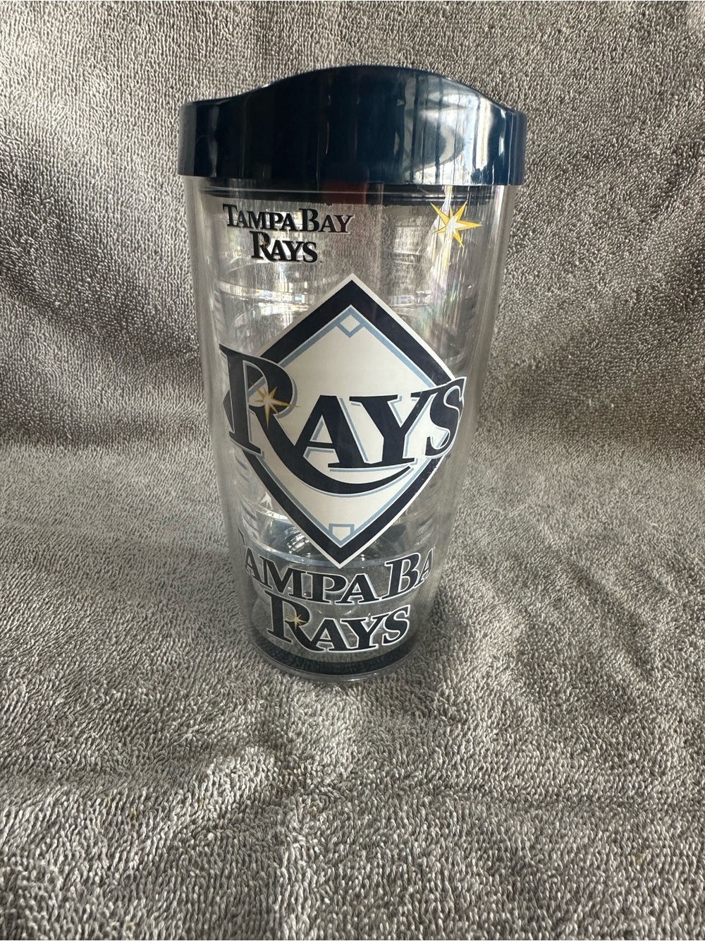 Tampa Bay Rays Clear Tumbler with Navy Lid